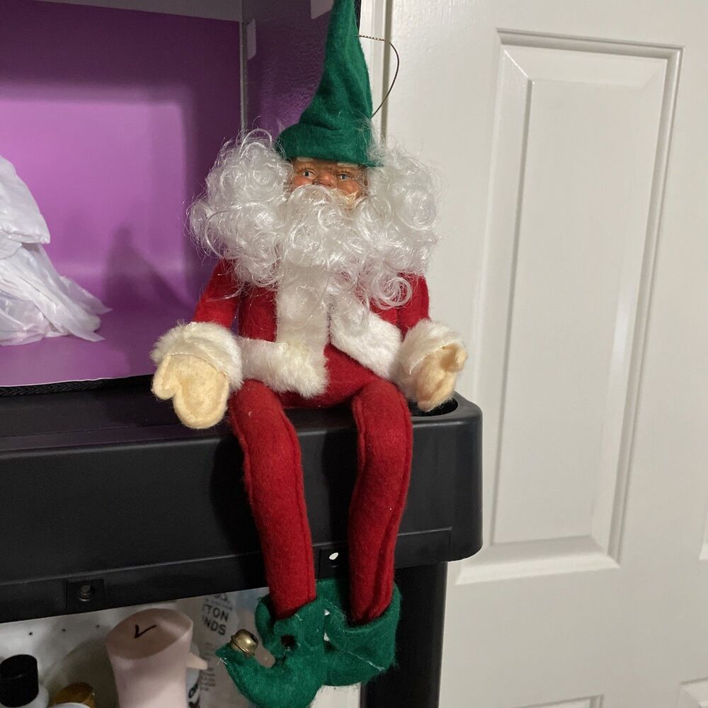 Vintage Christmas Santa Holiday Saint Nick MCM Retro Xmas Posable